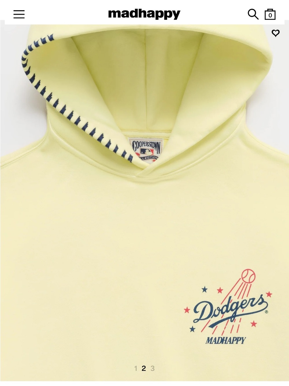 Madhappy Dodgers Yellow Hooded Sweatshirt - Picture 2 of 6
